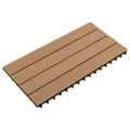 Carreaux de terrasse 6 pcs WPC 60x30 cm 1,08 m² Marron