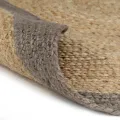 Tapis fait à la main Jute avec bord gris 150 cm
