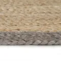 Tapis fait à la main Jute avec bord gris 150 cm