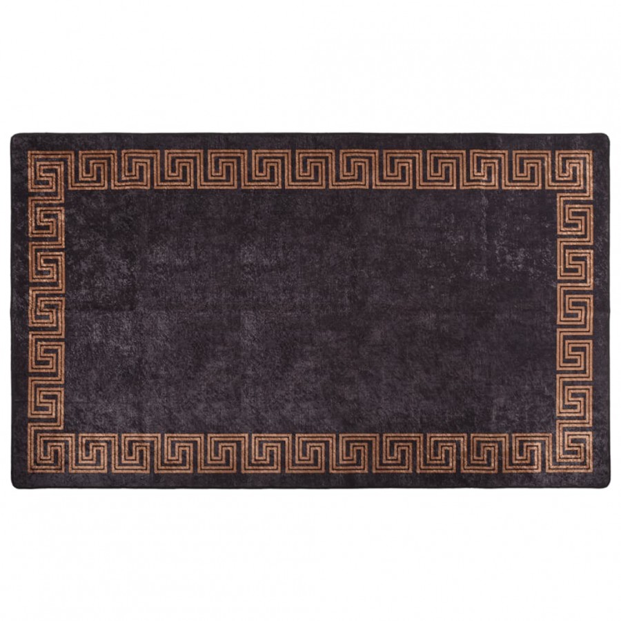 Tapis lavable antidérapant 190x300 cm noir et doré