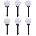 6 pcs Lampes d'allée d'extérieur à LED 20 cm et piquet au sol