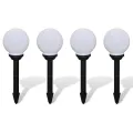 Lampes d'allée à LED 4 pcs 15 cm avec piquet de sol