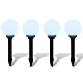 Lampes d'allée à LED 4 pcs 15 cm avec piquet de sol
