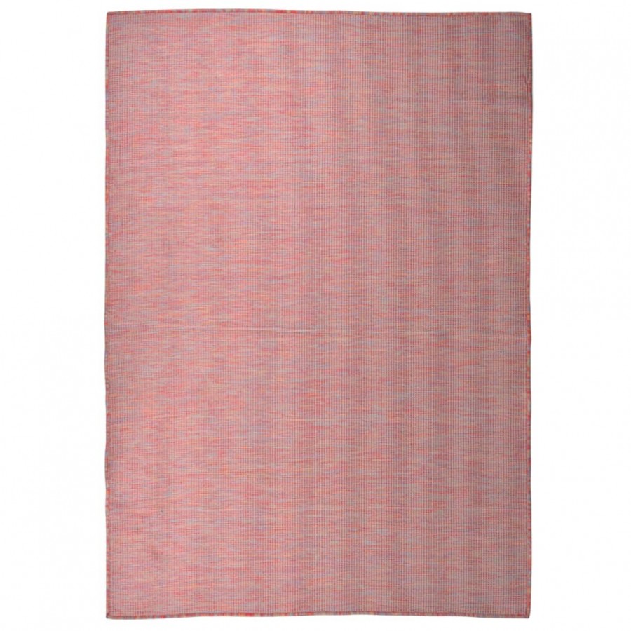 Tapis à tissage plat d'extérieur 160x230 cm Rouge