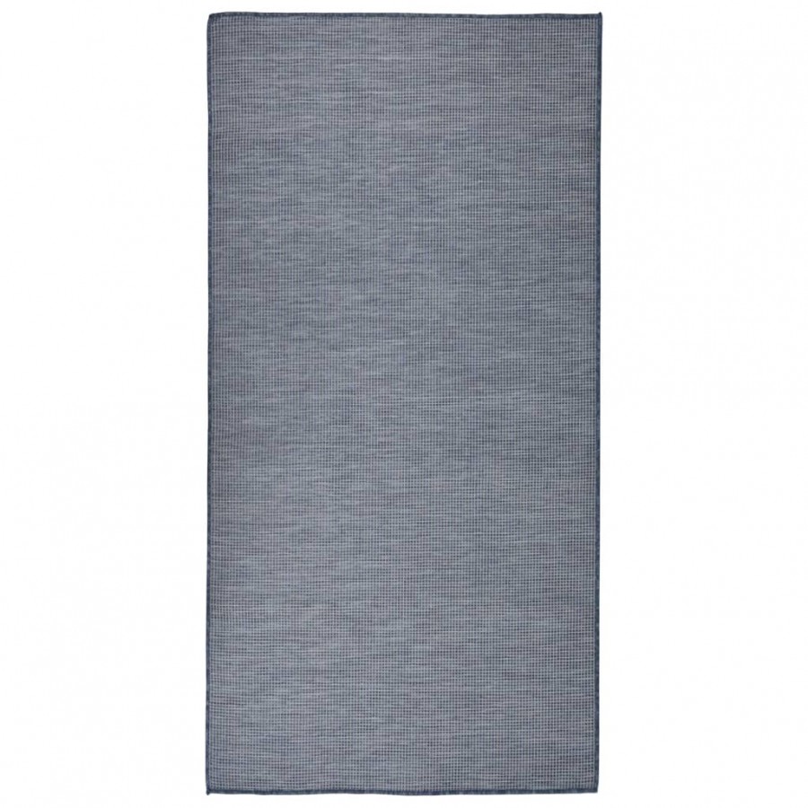 Tapis à tissage plat d'extérieur 100x200 cm Bleu