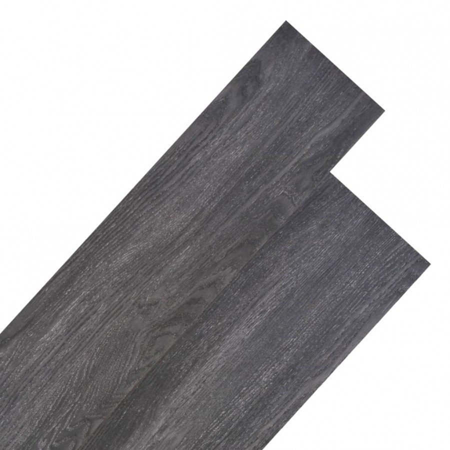 Planches de plancher PVC Non auto-adhésif 5,26 m² Noir et blanc