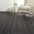 Planches de plancher PVC Non auto-adhésif 5,26 m² Noir et blanc