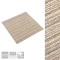 Dalles de tapis de sol 20 pcs 5 m² 50x50 cm Beige rayé