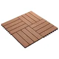 Carreau de terrasse en relief 11 pcs WPC 30 x 30 cm 1 m² Marron