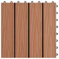 Carreau de terrasse en relief 11 pcs WPC 30 x 30 cm 1 m² Marron