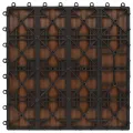 Carreau de terrasse en relief 11 pcs WPC 30 x 30 cm 1 m² Marron