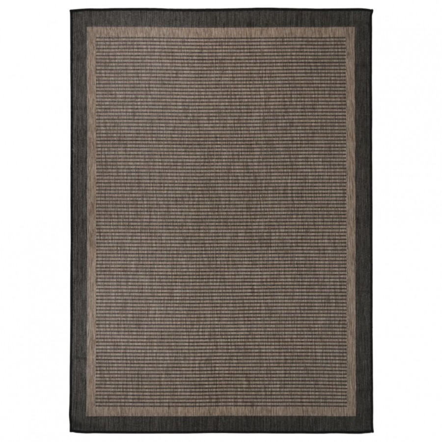 Tapis à tissage plat d'extérieur 120x170 cm Marron foncé