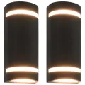 Appliques murales d'extérieur 2 pcs 35 W Noir Demi-rond