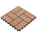 Carreau de terrasse 11 pcs WPC 30 x 30 cm 1 m² Marron
