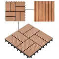 Carreau de terrasse 11 pcs WPC 30 x 30 cm 1 m² Marron