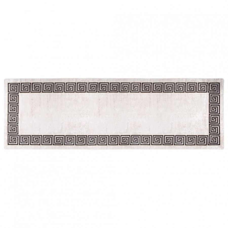 Tapis lavable antidérapant 80x300 cm Beige clair