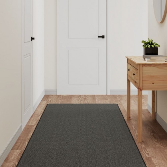 Tapis de couloir aspect sisal anthracite 80x250 cm