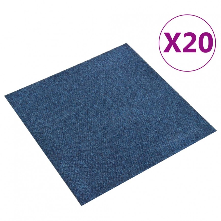 Dalles de tapis de sol 20 pcs 5 m² 50x50 cm Bleu foncé