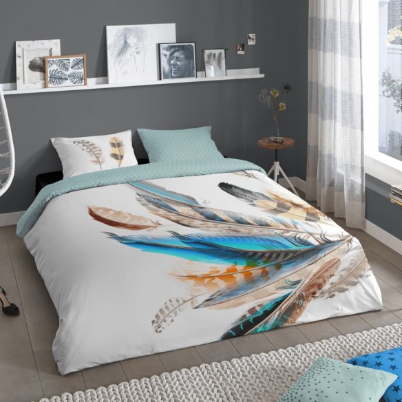 Good Morning Housse de couette FEATHER 155x220 cm Multicolore