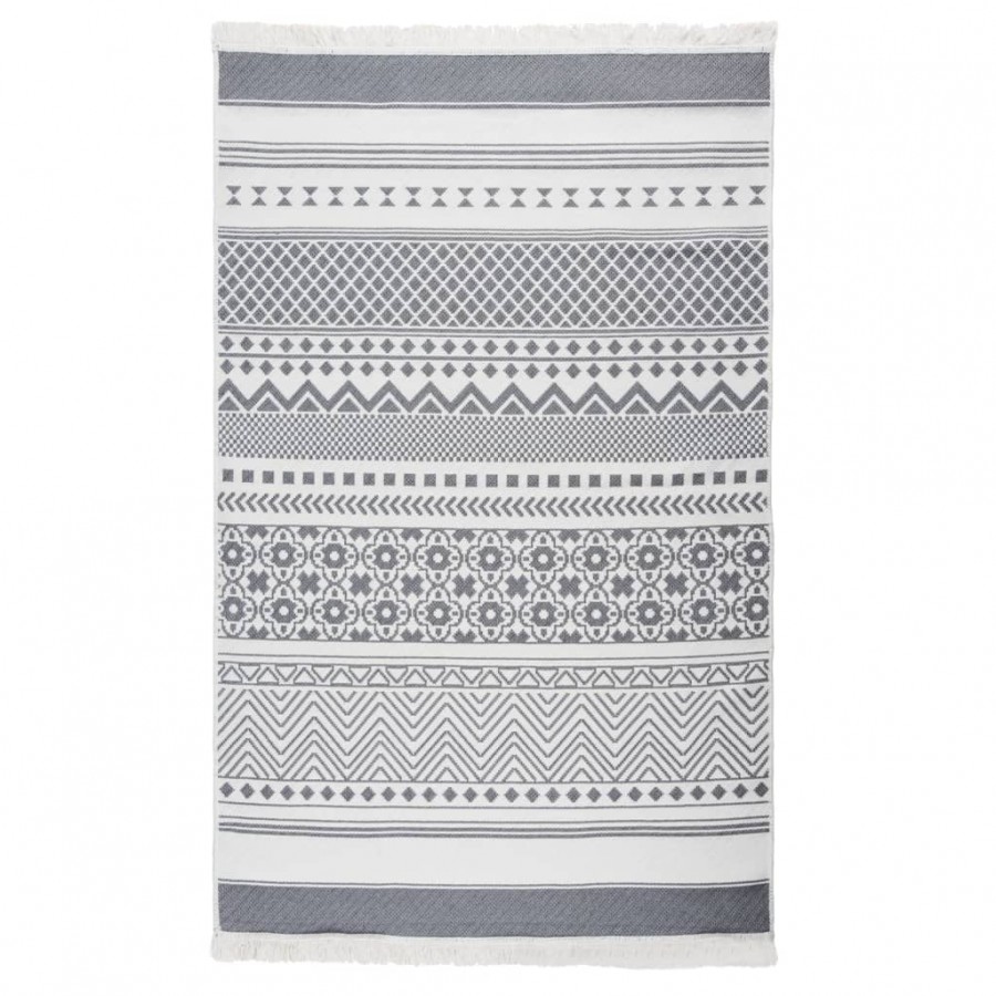 Tapis Gris et blanc 120x180 cm Coton