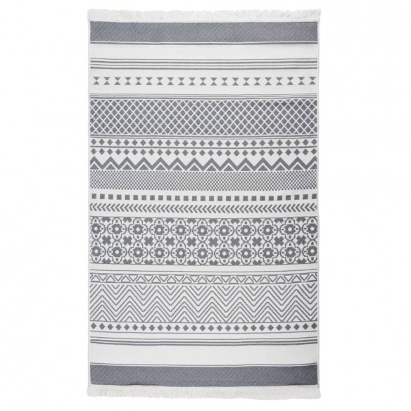 Tapis Gris et blanc 120x180 cm Coton