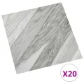 Planches de plancher autoadhésives 20 pcs PVC 1,86 m² Gris rayé