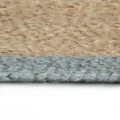 Tapis fait à la main Jute avec bord vert olive 120 cm