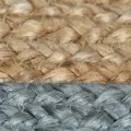 Tapis fait à la main Jute avec bord vert olive 120 cm
