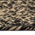 Tapis fait à la main Jute Noir et naturel 90 cm