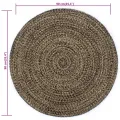 Tapis fait à la main Jute Noir et naturel 90 cm