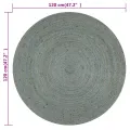 Tapis fait à la main Jute Rond 120 cm Vert olive