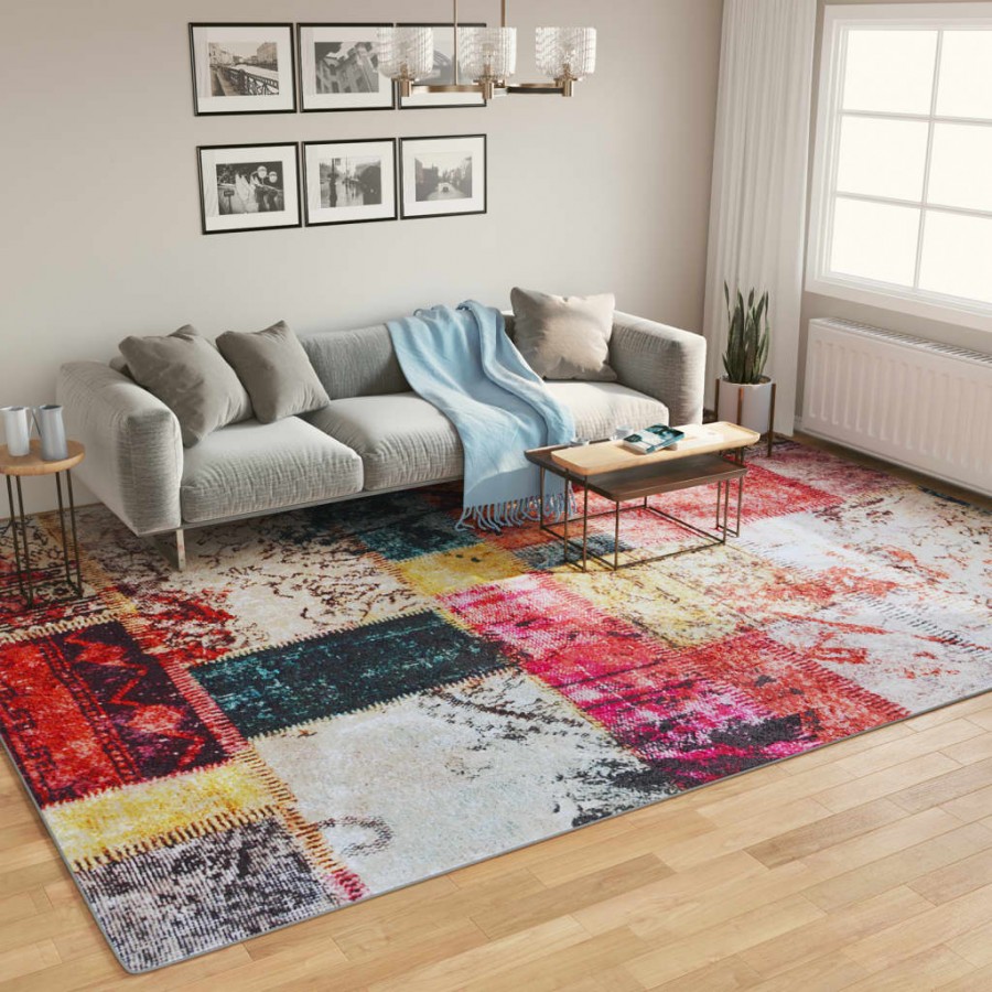 Tapis lavable multicolore 400x300 cm antidérapant