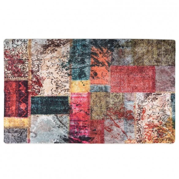 Tapis lavable patchwork multicolore 120x170 cm antidérapant