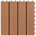 Carreau de terrasse 22 pcs 30 x 30 cm 2 m² WPC Marron
