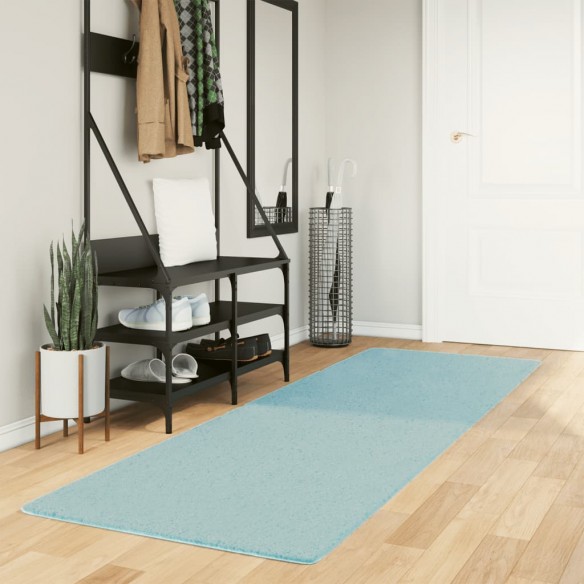 Tapis OVIEDO à poils courts vert 80x250 cm