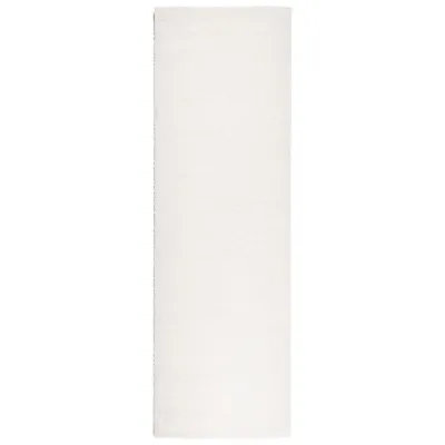 Tapis shaggy à poils longs moderne crème 80x250 cm 2