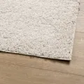Tapis shaggy à poils longs moderne crème 80x250 cm