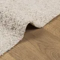 Tapis shaggy à poils longs moderne crème 80x250 cm