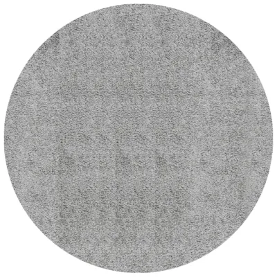 Tapis shaggy à poils longs moderne gris Ø 120 cm 2