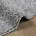 Tapis shaggy à poils longs moderne gris Ø 120 cm