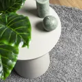 Tapis shaggy à poils longs moderne gris Ø 120 cm