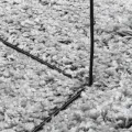 Tapis shaggy à poils longs moderne gris Ø 120 cm