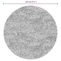 Tapis shaggy à poils longs moderne gris Ø 120 cm