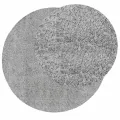 Tapis shaggy à poils longs moderne gris Ø 80 cm