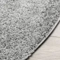 Tapis shaggy à poils longs moderne gris Ø 80 cm