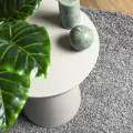 Tapis shaggy à poils longs moderne gris Ø 80 cm
