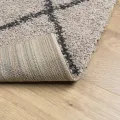 Tapis shaggy à poils longs moderne beige anthracite 80x150 cm