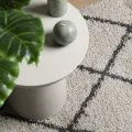 Tapis shaggy à poils longs moderne beige anthracite 80x150 cm