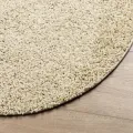 Tapis shaggy à poils longs moderne doré Ø 200 cm