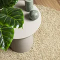 Tapis shaggy à poils longs moderne doré Ø 200 cm